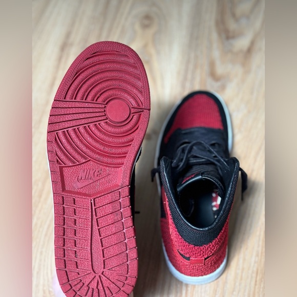 Air Jordan Red and Black Mesh Sneakers - Picture 2 of 9